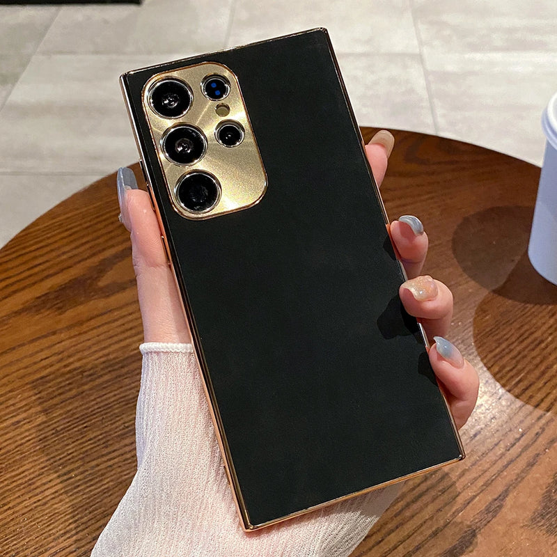 Case em Couro com Proteção em Alumínio 5D - Samsung