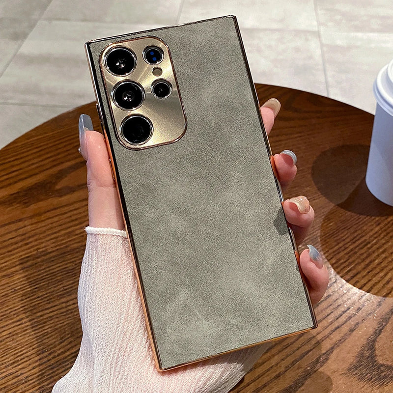 Case em Couro com Proteção em Alumínio 5D - Samsung