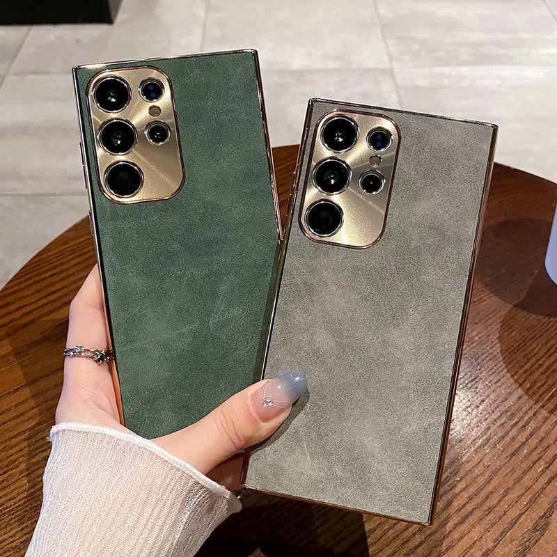 Case em Couro com Proteção em Alumínio 5D - Samsung