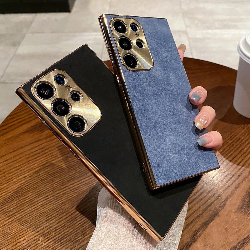 Case em Couro com Proteção em Alumínio 5D - Samsung